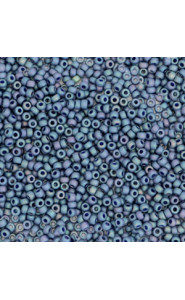 Miyuki rocailles Perlen 15/0 - Opaque glazed frosted rainbow bayberry blue 15-4703